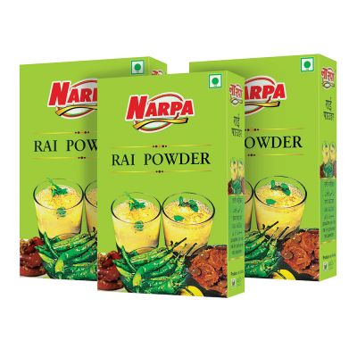 NARPA Rai Powder (Black Mustard Powder), 100g Carton (Pack of 3)